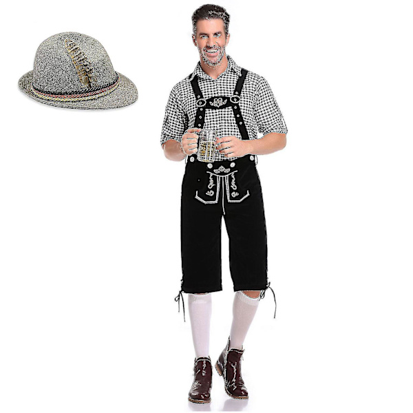 Miesten Baijerilainen Oktoberfest-asusetti Up Fancy Oktoberfest- ja Olutjuhliin M Black