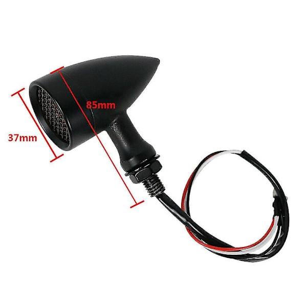 Motorcykel Svart LED Blinkerslampa Indikator Amber Lampa Universal Gl (svart+gul) (2st)