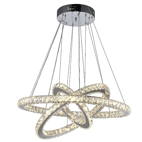 3-ringig dimbar LED-kristallkronlampa för tak