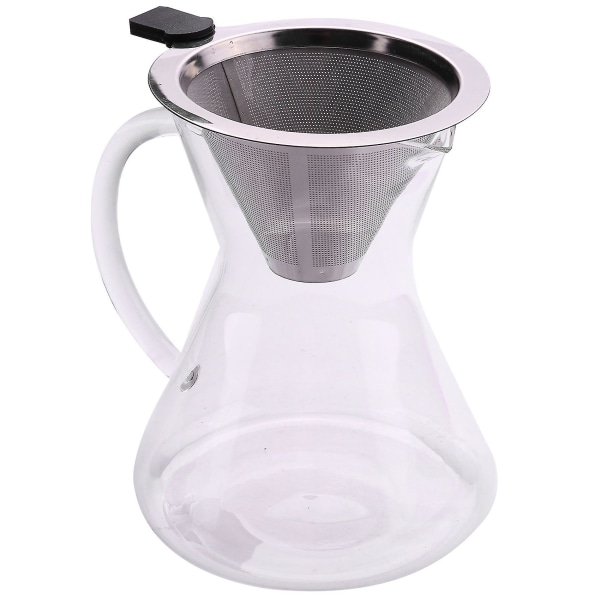 400 ml overhæld kaffemaskine dryp tyk glasbeholder Håndperkolatorer rustfrit stål kaffe F