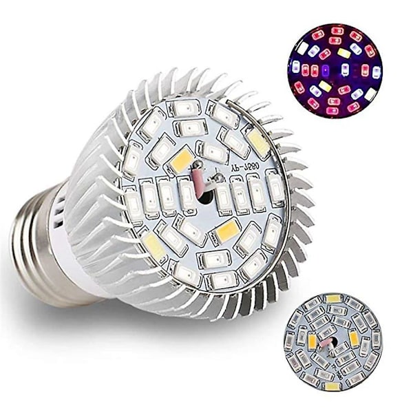 4 stk Full Spectrum LED Vekstlys Pære E26 E27 Hydroponics