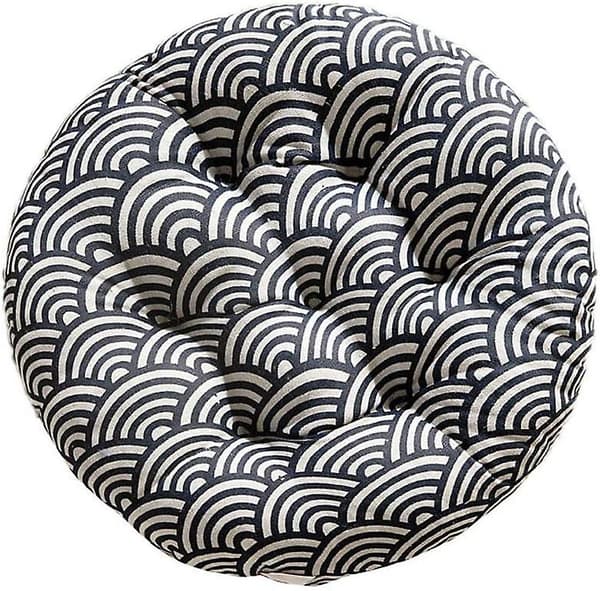 Rund Sittdyna Tatami Kudde, Stolsdyna Tjock Stolsdyna, 100% Bomullslinne