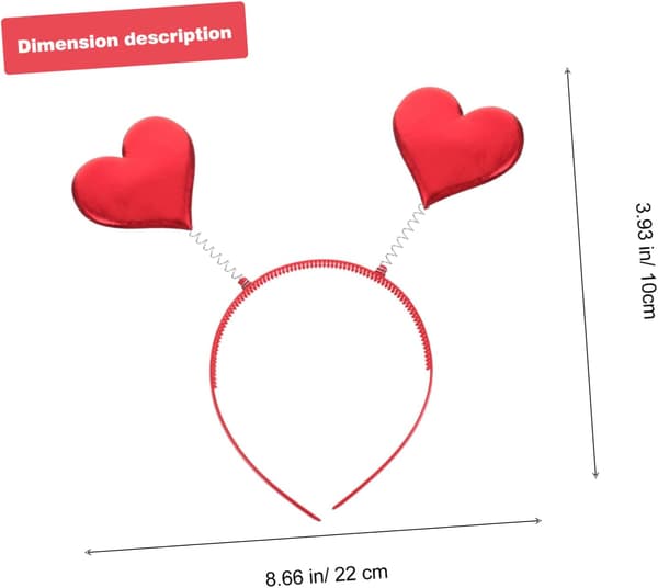 4 STK Hjerteformet Pannebånd til Valentinsdagsfester Lette Hårtilbehør Søte Dekorative Hårbøyler