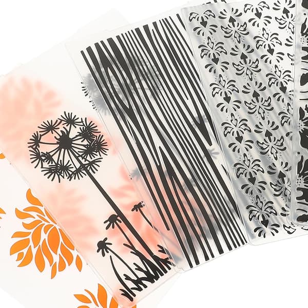5 stk. blomsterpregefolder DIY plastpregestensiler utklippsbokmaler