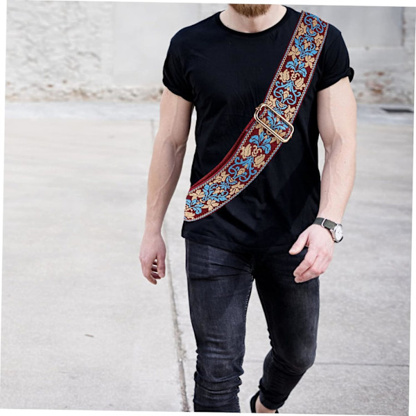 Etnisk Broderad Väskrem Justerbar Axelrem för Kvinnor Crossbody Väska