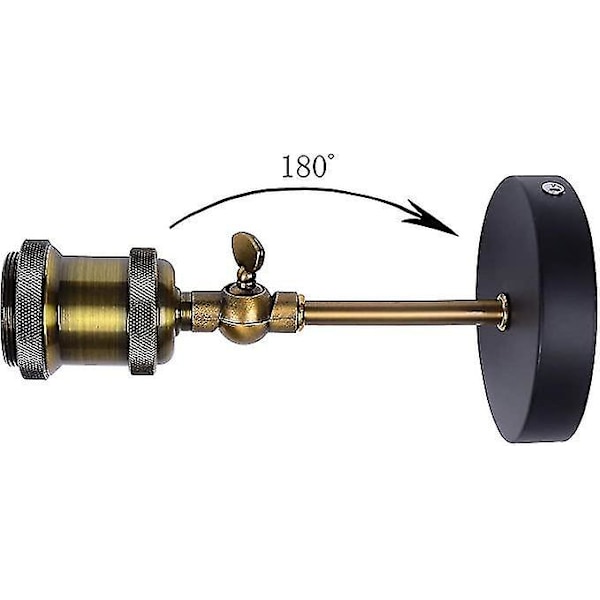 Retro Messing Vægskinne Justerbar Sconce E27 Sokkel