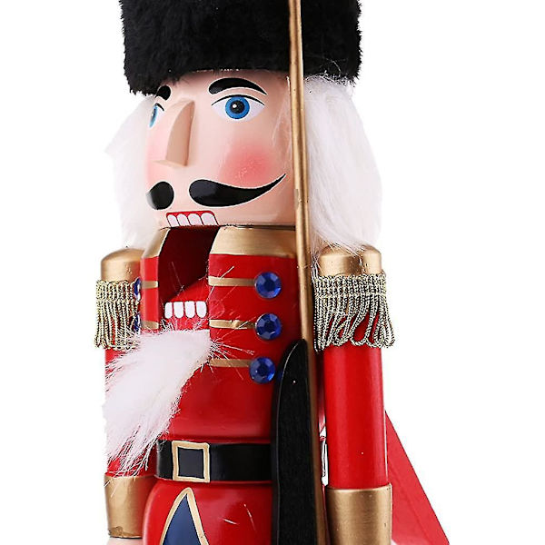 38cm Træ Nøddeknækker Figur Jule Soldat 2