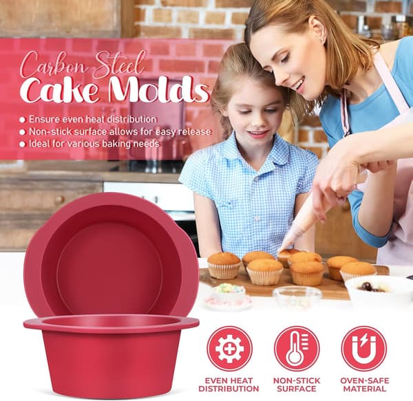 2 stk Silikon Bakeform Cupcakeformer Runde Non-Stick Varmebestandig Elegant Design