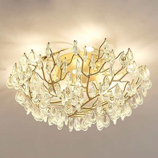 60cm Luksus Krystal Lysekrone Guld Loftlampe Dendritisk