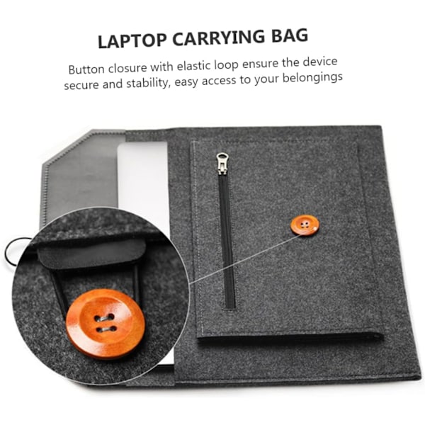 Oppbevaringsveske for nettbrett for bærbar PC 13 tommer Filt Laptop Bag Stor kapasitet Organisert Vannavstøtende