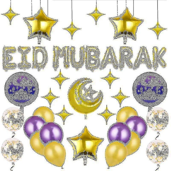 Ramadan Eid Balloon Eid Mubarak Islamic Themed Party Decoration Set