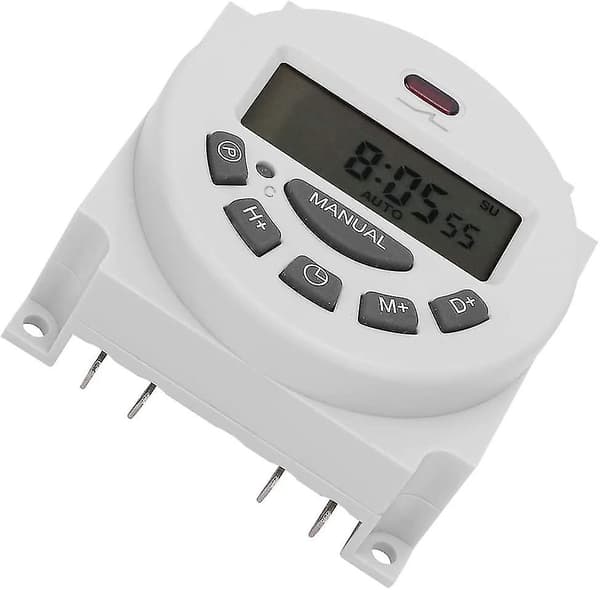 Digital Programmerbar Tidskontrolkontakt Mikrocomputer Elektronisk Timer (hvid) (1 stk)