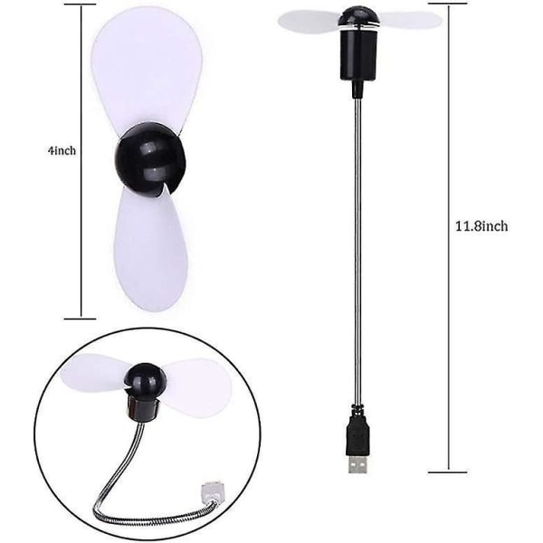4 kpl USB Mini Letku Tuuletin Metalli Joustava Jäähdytystuulin