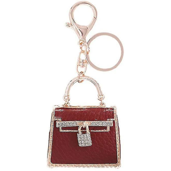 Modetaske Nøglering med Rhinestones og Legering