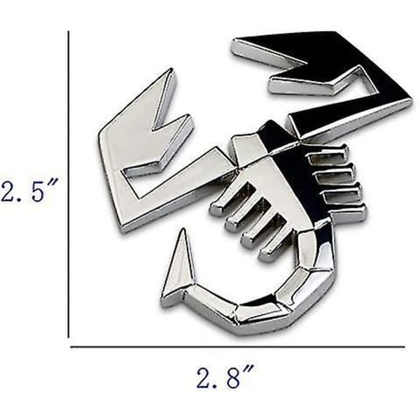 Gør-det-selv Scorpion 3d metalklistermærke Auto Bil Motorcykel Logo Badge Emblem Hale Decals Auto Sticker (sølv)