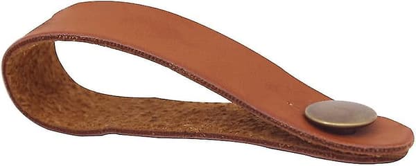 Gitarrremmsfäste Knapp Syntetiskt Läder Huvudstock Adapter För Ukulele Akustisk Gitarr (brun) 2st