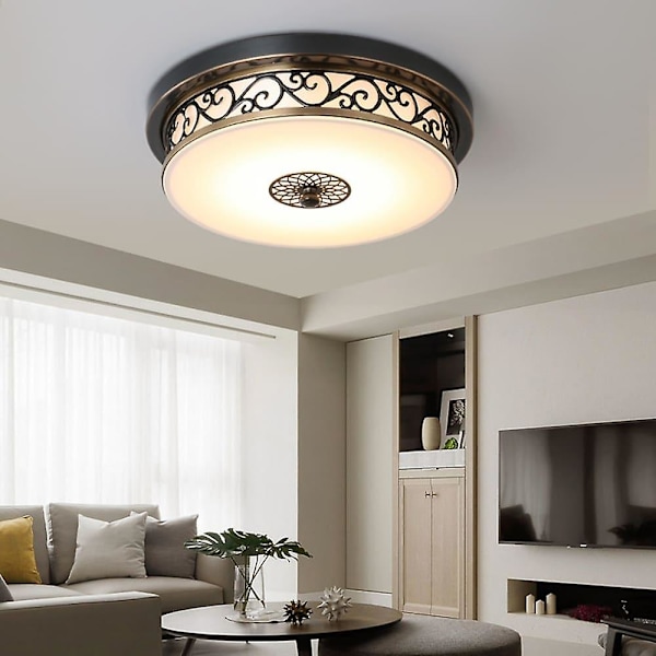 30cm Taklampe Led Flush Mount Metall Bronse Vintage