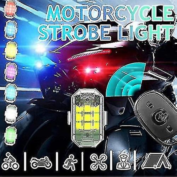 Høy Lysstyrke Trådløs LED-Strobe Lys, 7 Farger Oppladbare Blinkende Lys - yuhao 1Pack