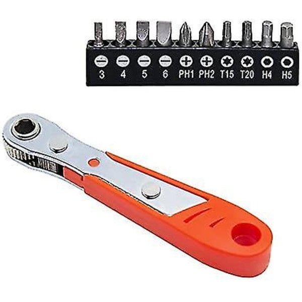 11 Pcs Magnetic Ratchet Wrench Screwdriver Bits Set