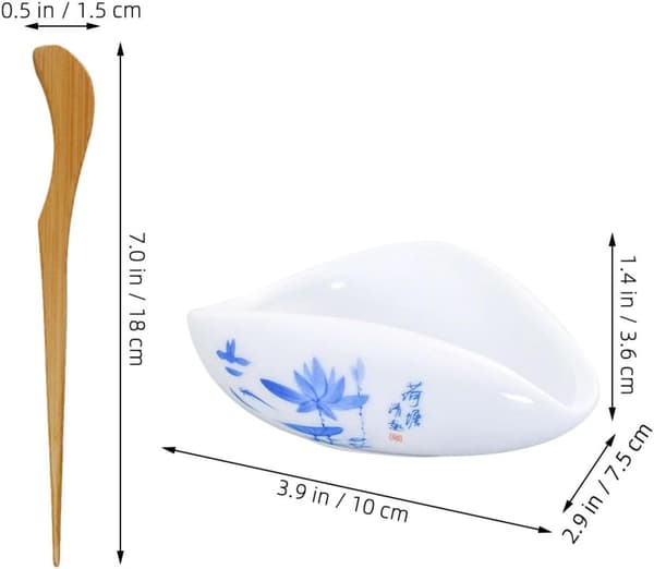 Keramisk tebrettskje-sett Ergonomisk design Fortykket materiale Multifunksjonelt porselenstilbehør til te