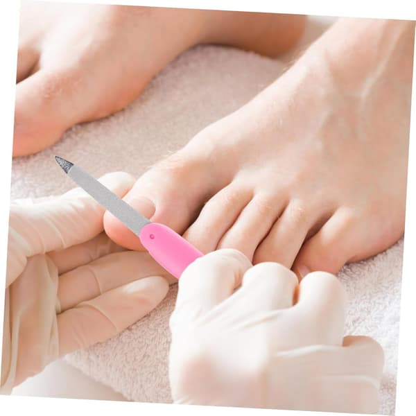 6st Mini Vikbara Nagelfilar Dubbelsidiga Nagellacksremsor Bärbart Rostfritt Stål