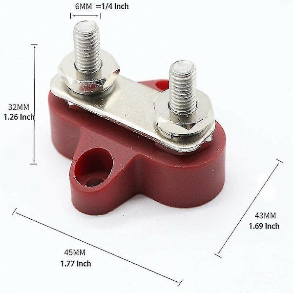 2-pack 5/16\" Terminal Stud M8 48V Kopplingsplint Bussremsa Strömfördelning