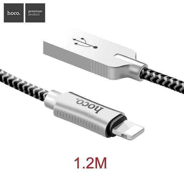 Hoco U10 Laddad Data Kabel med Reflekterande Stickad Yta i Zink-Legering för iOS