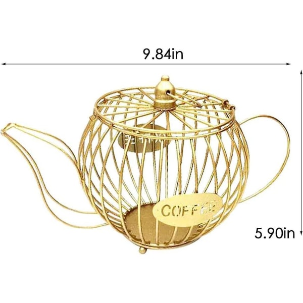 Bord Zisha Pot Kaffeekapsler Opbevaringskurv Guld