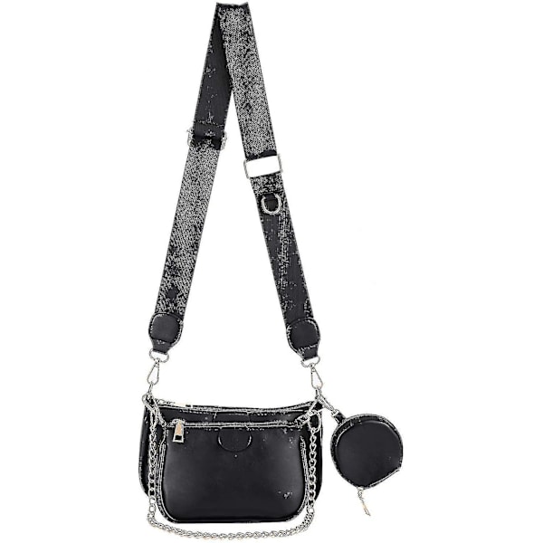 Crossbody Taske, Multifunktionel Gylden Lynlås Håndtasker Med Pengepung Inkluderet 3 Størrelser