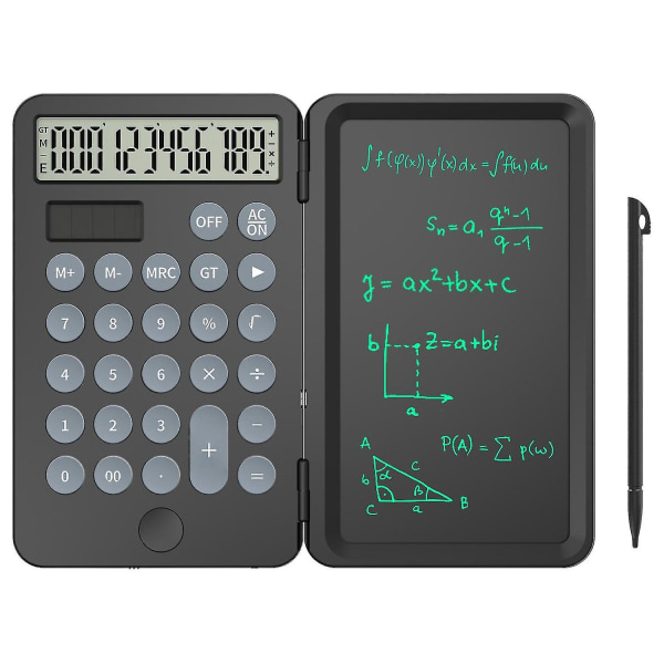 6,5" Mute Foldable Solar Calculator med skrivplatta