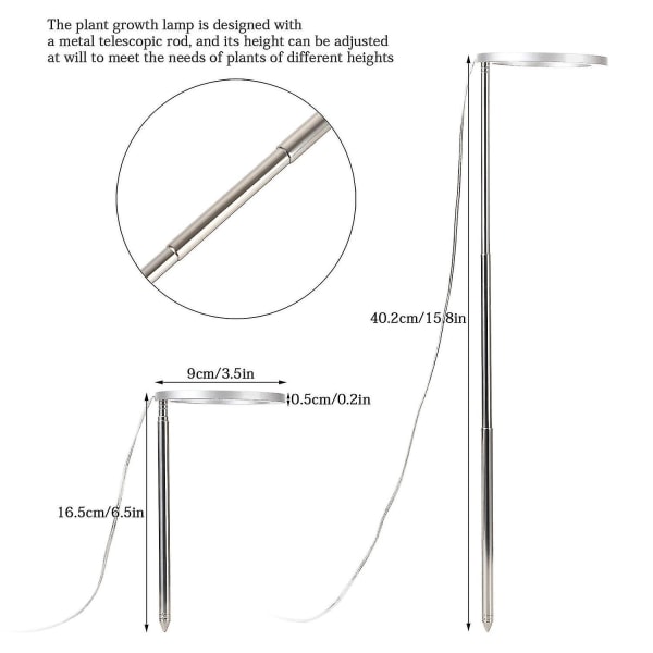 Plant Grow Light LED Fuld Spektrum Indendørs Justerbar 2 Pak