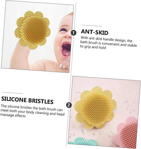 Silikone badebørste Multifunktionel shampoo børste til drenge og piger brusebad skrubbere