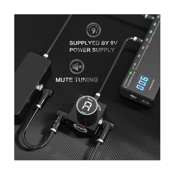 C10 Mini Audio Pedal Stemmer for Kromatisk Gitar Bass Tuning HD LED Display Justerbar A4 Område Val