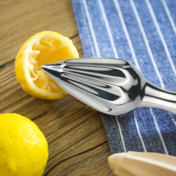 Manuell Citronpress i Rostfritt Stål, Handpressad Citronpress, Metallfruktpress, Saftpress för Citrus, Apelsin, Citron (Silver 1st)