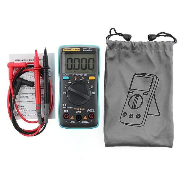 Digital Multimeter AC/DC Amperemeter Voltmeter Bærbar