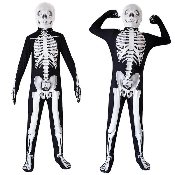 Barnens Halloween-Kostym - Spöklikt Jumpsuit-Set för Utklädning 5-6 Years