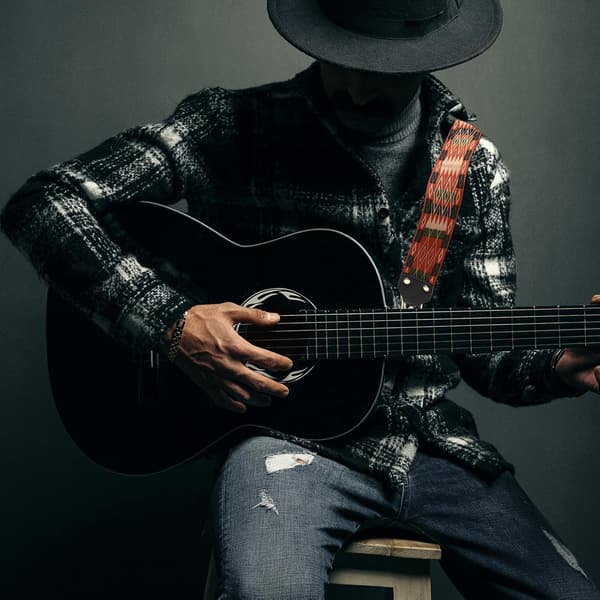 Banjo Gitarrbälte Gitarr Kreativ Broderi Snygg Vävduk Material Lätt att Bära Säker