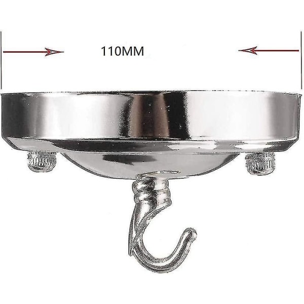 Takkrok, Retro Järnkrok Flerfunktions Taklampa Krok, Hängande Krok Tillbehör (silver) (2 st)
