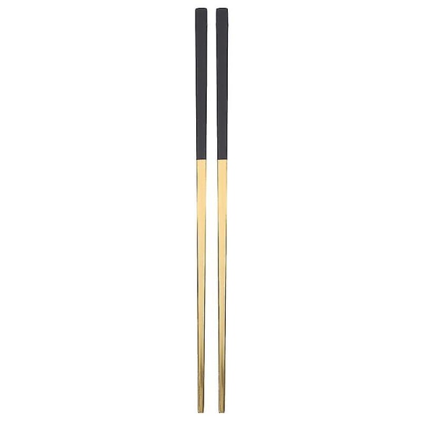 Et par 23 cm spisepinner i rustfritt stål Ultralette, firkantede anti-skli spisepinner (hvit og gylden)