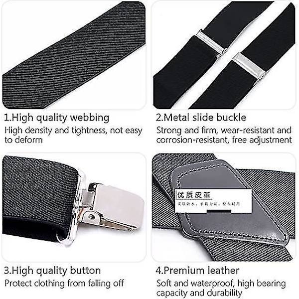 Herrar Elastiska Bygelband 4 Starka Klämmor Justerbara Upphängare