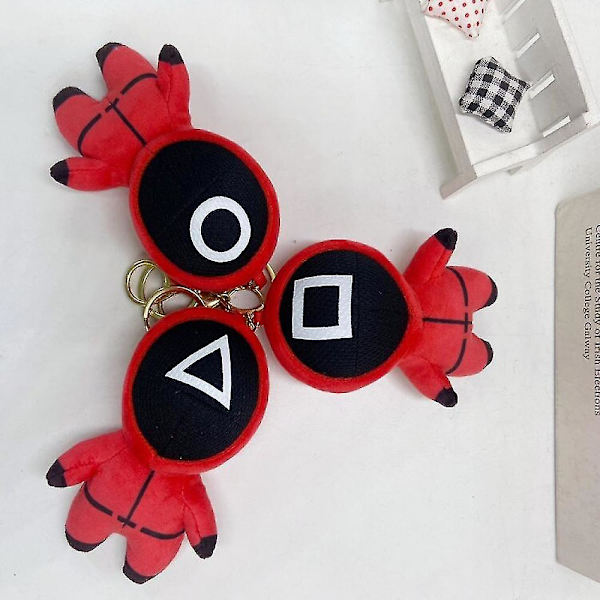 Squid Game Plysch Pop Nyckelring Hängare Väska Ornament Leksak Kvadrat Söt