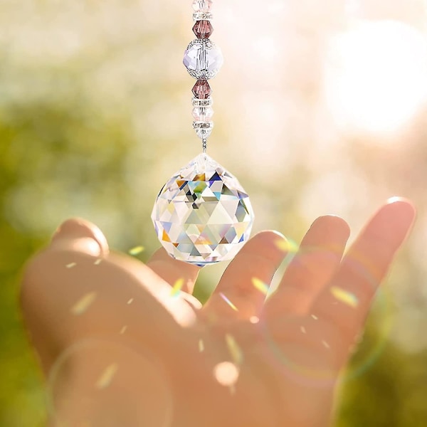 4 stk krystal vedhæng regnbue solfanger ornament