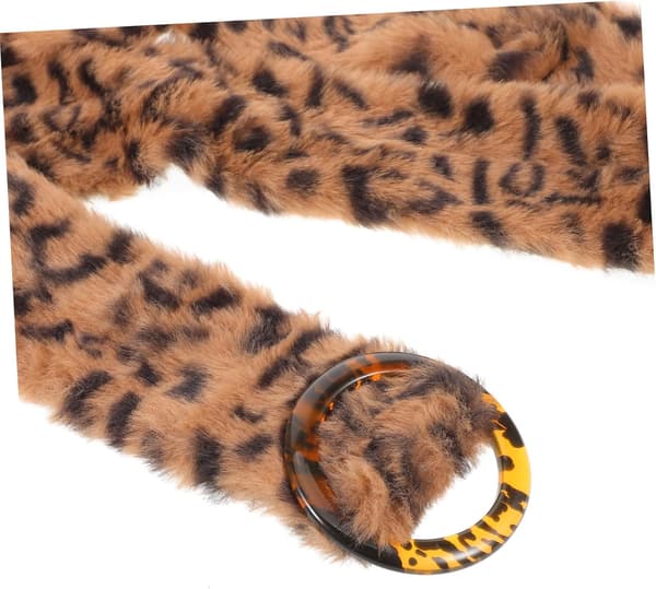 Leopardmønstret plysj midjebelte Bredt elastisk midjebånd for kvinner Jeans Kjoler Uformell Formell Bruk Vintertilbehør