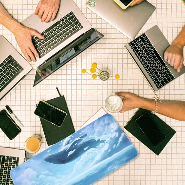 Kreativ musematte rektangulær spillbordmatte gummiduk sklisikker tastaturmusematte