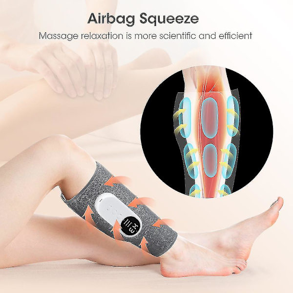 Ny Benmassage med Varme Kompression Blod Cirkulation Elektrisk Lufttryk Kalvemassage Muskelafslapning Ben Pressoterapi-yuhao 2pcs
