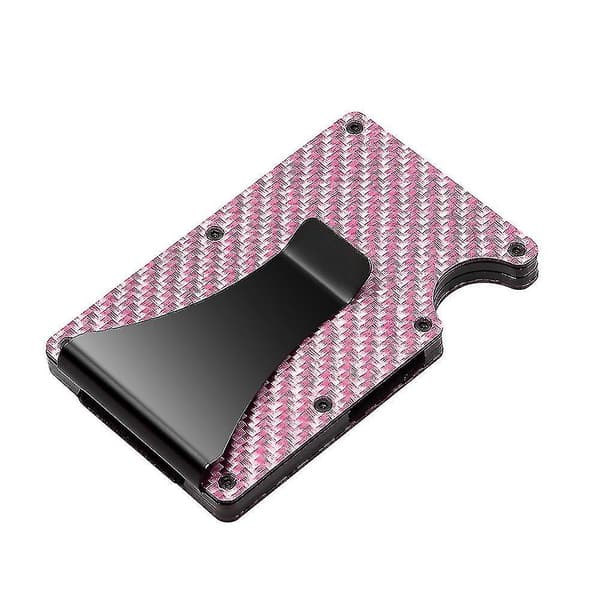 Män RFID Slim Pengaklipp Kolfiber Kortfodral