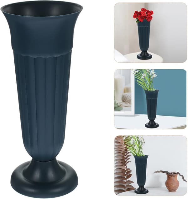 Minnesmerke med design romersk materiale søyle Pp elegant solid vase urne planter marineblå farge