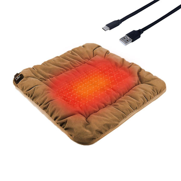 Elektriskt Uppvärmd USB-Driven Sitsdyna med 3 Temperaturinställningar och Halkskydd