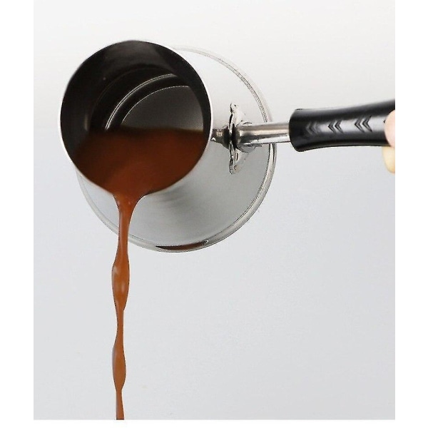 Ruostumattomasta teräksestä valmistettu kahvipannu voi sulava pitkävartinen Moka