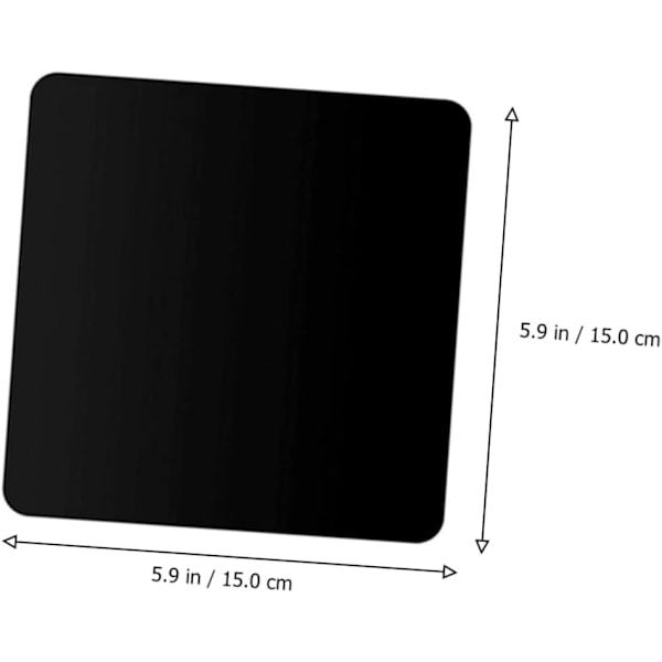 Akryl Refleksionsplade 4 Stykker Fotografi Rekvisitter Makeup Baggrund 15x15cm Sort Robust Letvægt